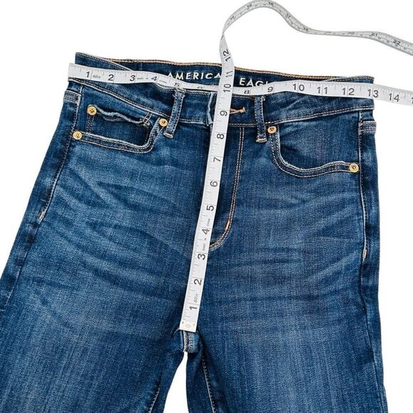 American Eagle super hi-rise flare, size 4 regular dark wash - Picture 6 of 10